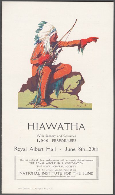 Reklama teatralna Hiawatha autorstwa Wilfred Fryer