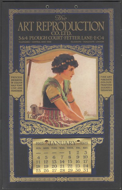 Kalendarz Kompanii Reprodukcji Sztuki, 1925 autorstwa Wilfred Fryer