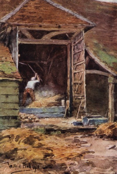 Old Abe, Flailing (kolorowa litografia) autorstwa Wilfrid Williams Ball