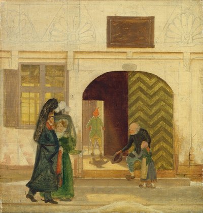 Przed przytułkiem w Odense. autorstwa Wilhelm Bendz