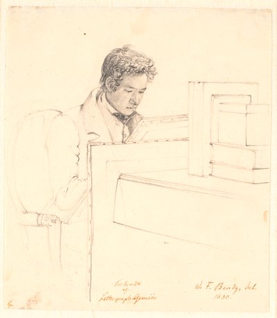 Portret autorstwa litografa Petera Gemzøe autorstwa Wilhelm Bendz