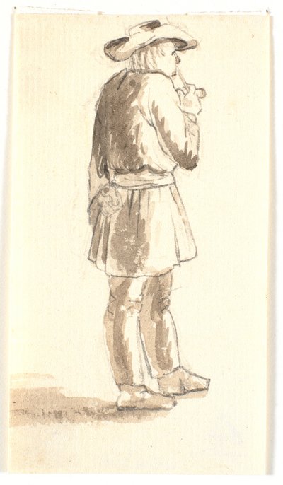 Stojący mężczyzna palący fajkę autorstwa Wilhelm Bendz