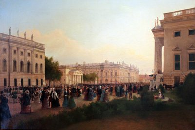 Widok na plac Opery z widokiem na Nową Gwardię i Arsenał w Berlinie autorstwa Wilhelm Brücke