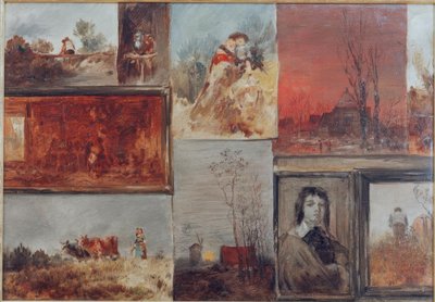 Obraz zbiorowy z dziewięcioma opracowaniami autorstwa Wilhelm Busch