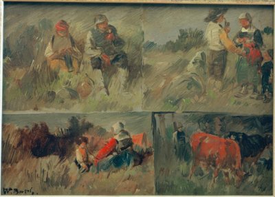 Zdjęcie zbiorowe: cztery wiejskie sceny autorstwa Wilhelm Busch