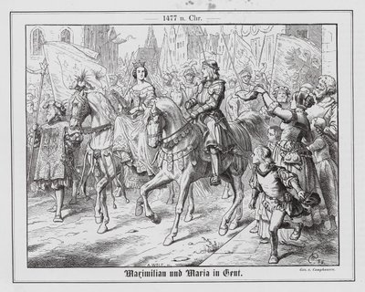 Arcyksiążę Maksymilian Austriacki i Maria Burgundzka w Gandawie autorstwa Wilhelm Camphausen