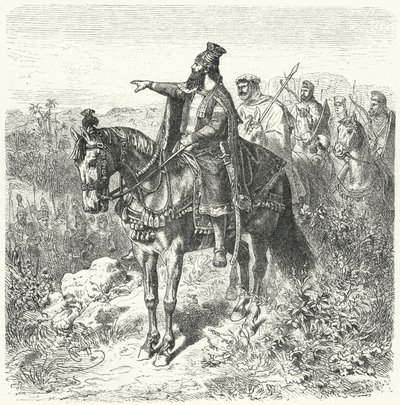 Cyrus Wielki, perski cesarz (rycina) autorstwa Wilhelm Camphausen