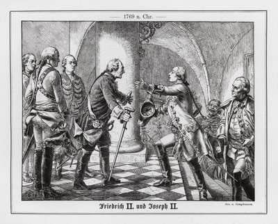 Fryderyk Wielki z Prus i Święty Cesarz Rzymski Józef II autorstwa Wilhelm Camphausen