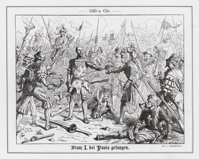 Król Francji Franciszek I wzięty do niewoli w bitwie pod Pawią autorstwa Wilhelm Camphausen