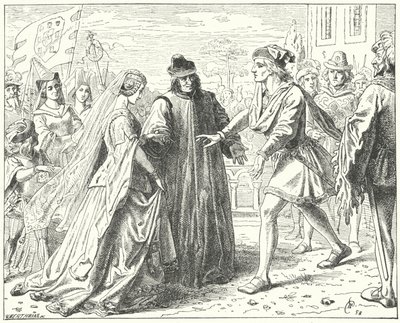 Cesarz Rzymski Fryderyk III spotykający się ze swoją narzeczoną Eleonorą Portugalską w Sienie autorstwa Wilhelm Camphausen