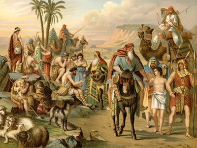 Józef zostaje sprzedany przez braci (kolor lito) autorstwa Wilhelm Ebbinghaus
