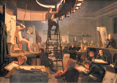 Klasa życia w Królewskiej Akademii Sztuk Pięknych autorstwa Wilhelm Ferdinand Bendz