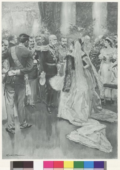 Cesarz Franciszek Józef I i car Mikołaj II w Petersburgu po uroczystej kolacji autorstwa Wilhelm Gause