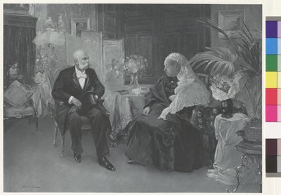 Królowa Wiktoria i cesarz Franciszek Józef w hotelu du Cimiez w Nicei autorstwa Wilhelm Gause