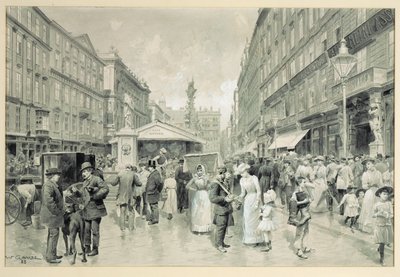 Graben, centralny plac w centrum Wiednia ... autorstwa Wilhelm Gause
