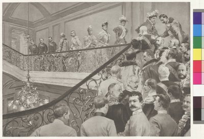 Arcyksiężna przyjmująca cesarza Wilhelma II w Schwarzen-Adlerstiege autorstwa Wilhelm Gause