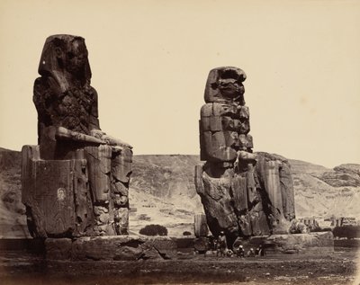 Kolosy Memnona w Tebach, ok. 1859 r. (zdjęcie) autorstwa Wilhelm Hammerschmidt