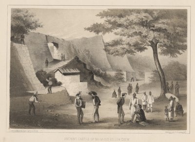 Starożytny zamek Na-Ga-Cus-Ko, Lew Chew, 1855 autorstwa Wilhelm Joseph Heine