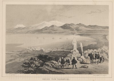 Hakodadi z Telegraph Hill, 1855 r. autorstwa Wilhelm Joseph Heine
