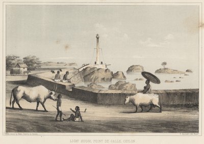Latarnia morska, Point de Galle, Cejlon, 1855 r. autorstwa Wilhelm Joseph Heine