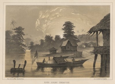 Rzeka Jurono, Singapur, 1855 autorstwa Wilhelm Joseph Heine
