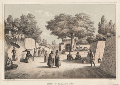 Ulica w Napha, Lew Chew, 1855 autorstwa Wilhelm Joseph Heine