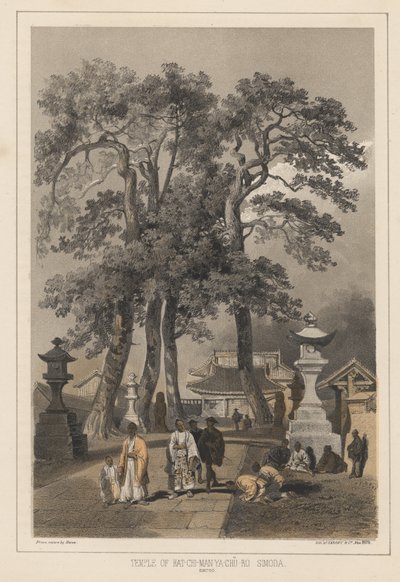 Świątynia Hat-Chi-Man-Ya-Chu-Ro, Simoda (Sintoo), 1855 autorstwa Wilhelm Joseph Heine