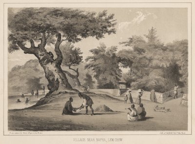 Wieś w pobliżu Napha, Lew Chew, 1855 r. autorstwa Wilhelm Joseph Heine