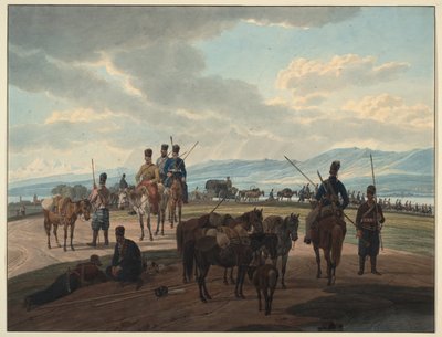 Kozacy rosyjscy w marcu 1804 autorstwa Wilhelm Kobell Ritter von