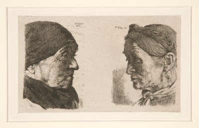 Bez tytułu [badanie dwóch głów] autorstwa Wilhelm Maria Hubertus Leibl