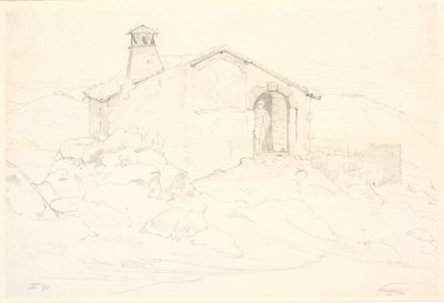 Górski krajobraz z domkiem autorstwa Wilhelm Marstrand