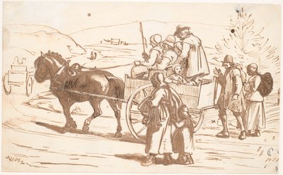 Rolnicy z parafii Orsa jadą do Kirke w Dalarne autorstwa Wilhelm Marstrand