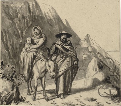 Święta Rodzina, między skałami w drodze do Egiptu autorstwa Wilhelm Marstrand