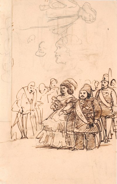 Turecki książę Mehmet Ali jako kawaler hrabiny Danner podczas jego wizyty w Kopenhadze, maj 1859 autorstwa Wilhelm Marstrand