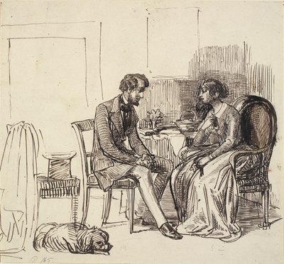 Dżentelmen odwiedzający młodszą damę autorstwa Wilhelm Marstrand