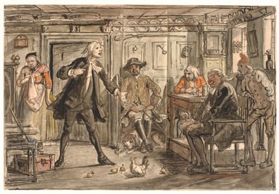 Erasmus Montanus debatuje z Perem Degn autorstwa Wilhelm Marstrand