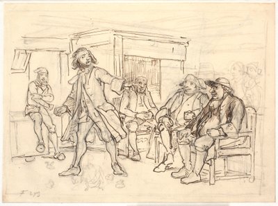 Erasmus Montanus debatuje z Perem Degn autorstwa Wilhelm Marstrand