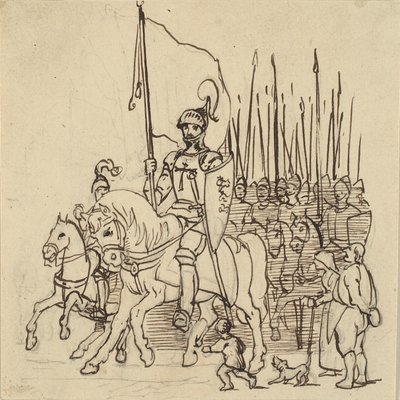 Holger Danske na czele swoich jeźdźców autorstwa Wilhelm Marstrand