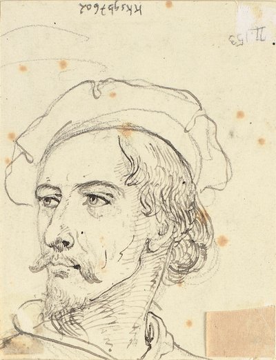 Głowa mężczyzny w beretce autorstwa Wilhelm Marstrand