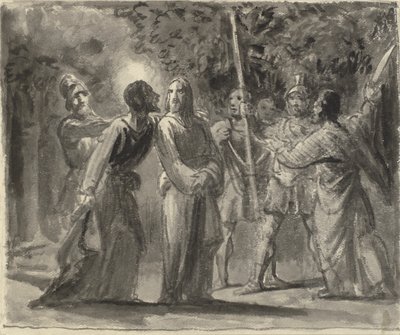 Jezus całowany przez Judasza w Ogrodzie Getsemane autorstwa Wilhelm Marstrand