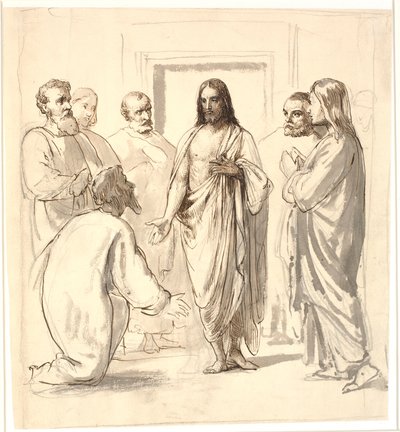 Chrystus i niewierzący Tomasz autorstwa Wilhelm Marstrand