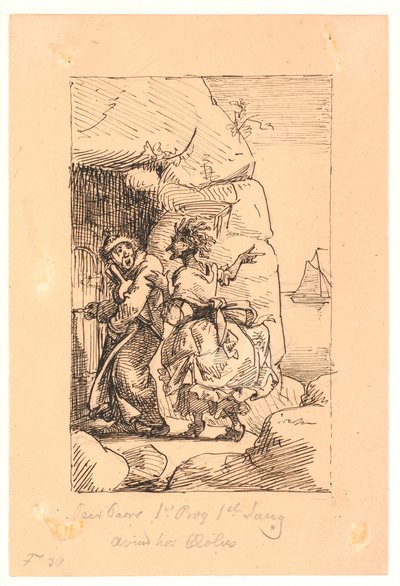 „Pierwsza książka za Paara, pierwsza piosenka. Zazdrość w Æolus autorstwa Wilhelm Marstrand