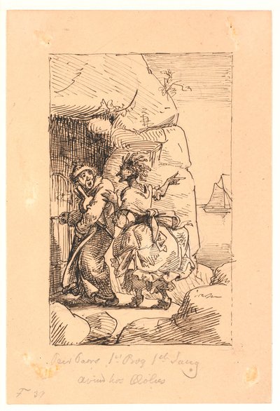 „Pierwsza książka za Paara, pierwsza piosenka. Zazdrość w Æolus autorstwa Wilhelm Marstrand
