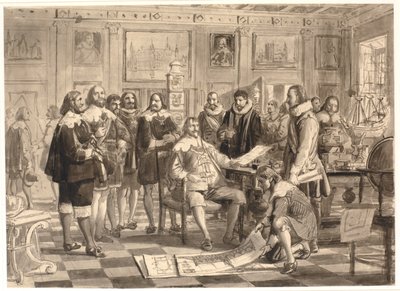 Plan Giełdy przedstawia Chr. 4. w sali audiencyjnej w Rosenborg autorstwa Wilhelm Marstrand