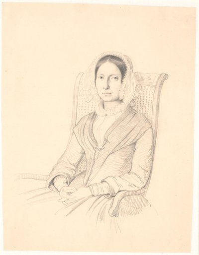 Portret Sophie Frederikke Raffenberg, siedząca w fotelu autorstwa Wilhelm Marstrand