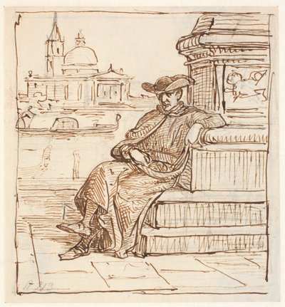 Ksiądz w Kolumnie Maren na Piazzetta autorstwa Wilhelm Marstrand