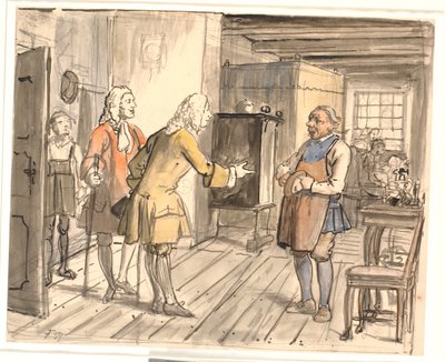 Wizyta gratulacyjna radnych. (Dzban polityczny) autorstwa Wilhelm Marstrand