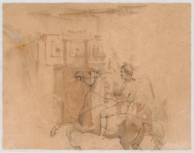 Reitender Bauer auf einem steigenden Pferd autorstwa Wilhelm Marstrand