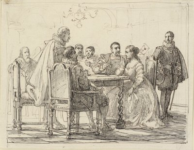 Scena firmowa, Chr. IV czas autorstwa Wilhelm Marstrand