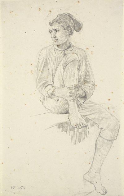 Siedzący młody rybak autorstwa Wilhelm Marstrand